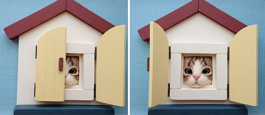 Artist Creates Realistic 3D Frames Of Cats And They Are Perfect!