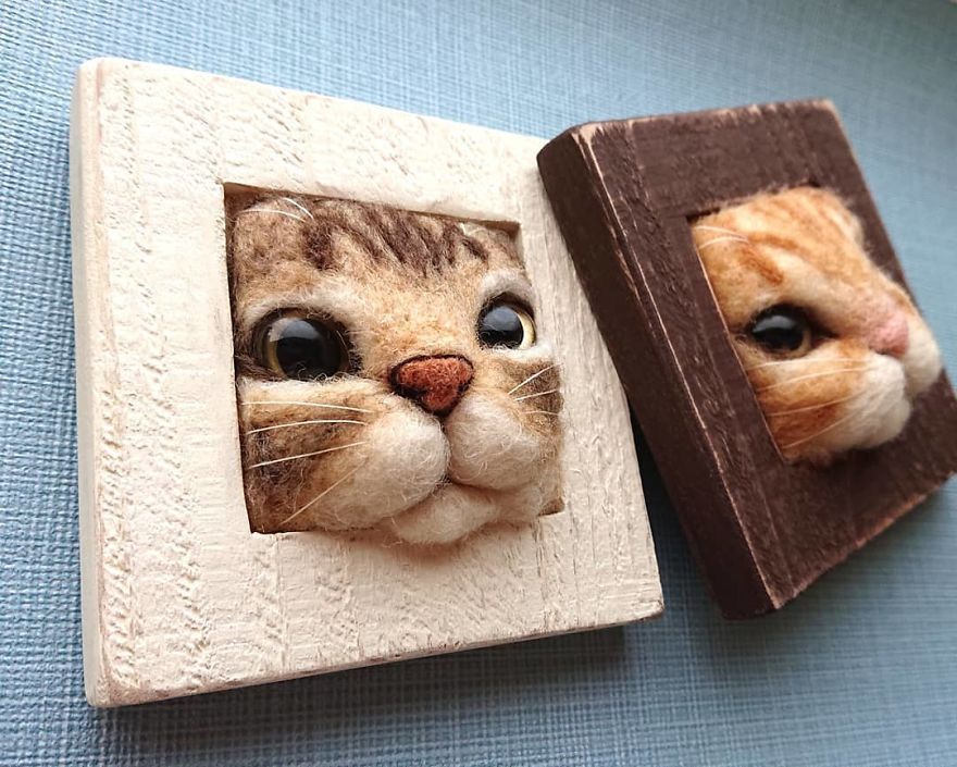 Artist Creates Realistic 3D Frames Of Cats And They Are Perfect!