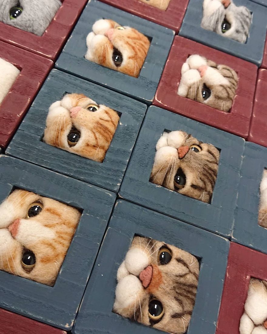 Artist Creates Realistic 3D Frames Of Cats And They Are Perfect!
