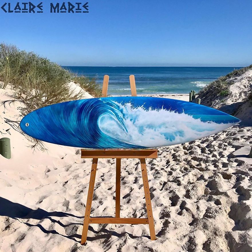 Artist Saves Old Surfboards From Landfill By Creating Custom Ocean Themed Art. Artist Saves Old Surfboards From Landfill By Creating Custom Ocean Themed Art.