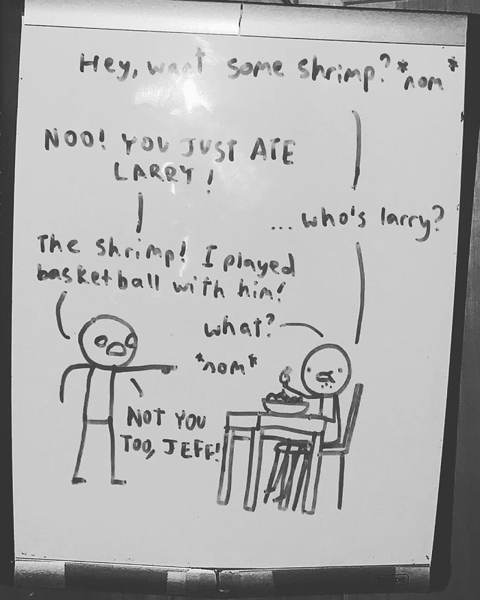 14-Year-Old-Draws-Comics-On-Whiteboard-Jakes-Door
