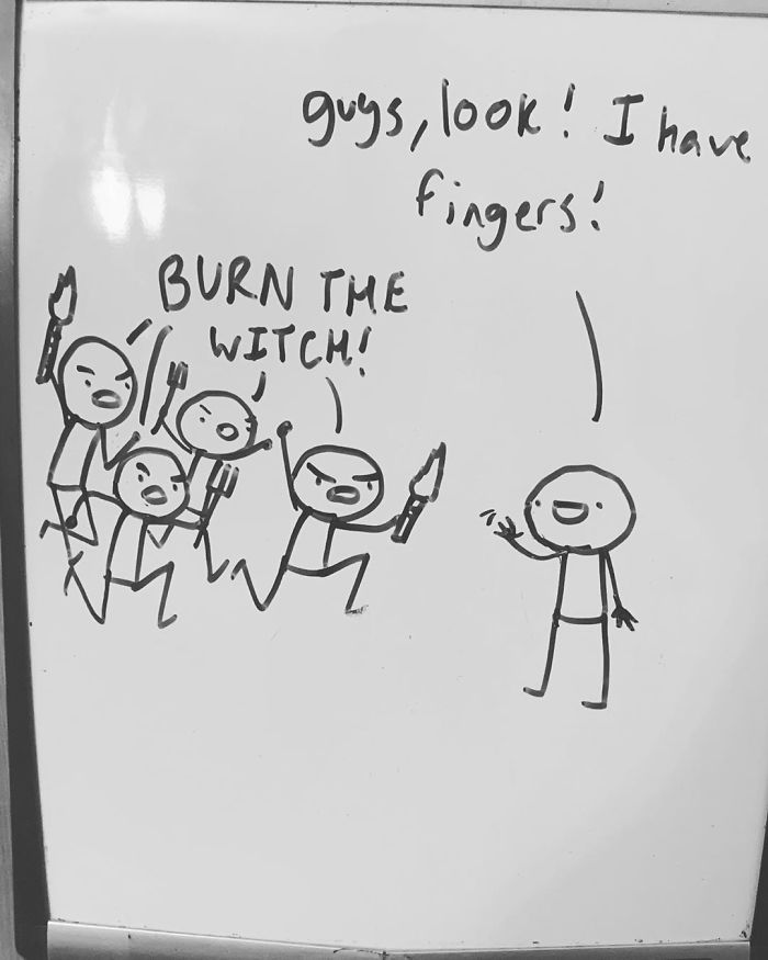 14-Year-Old-Draws-Comics-On-Whiteboard-Jakes-Door