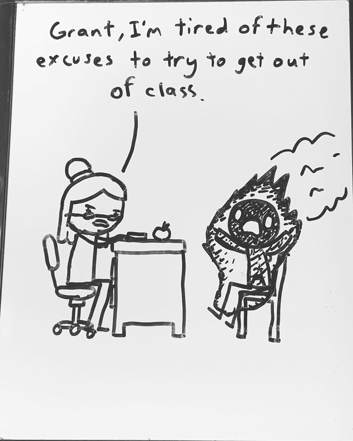 14-Year-Old-Draws-Comics-On-Whiteboard-Jakes-Door