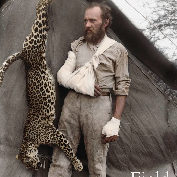 Carl Akeley, Posing Next To The Leopard He Killed With His Bare Hands After It Attacked Him, Ca. 1896.