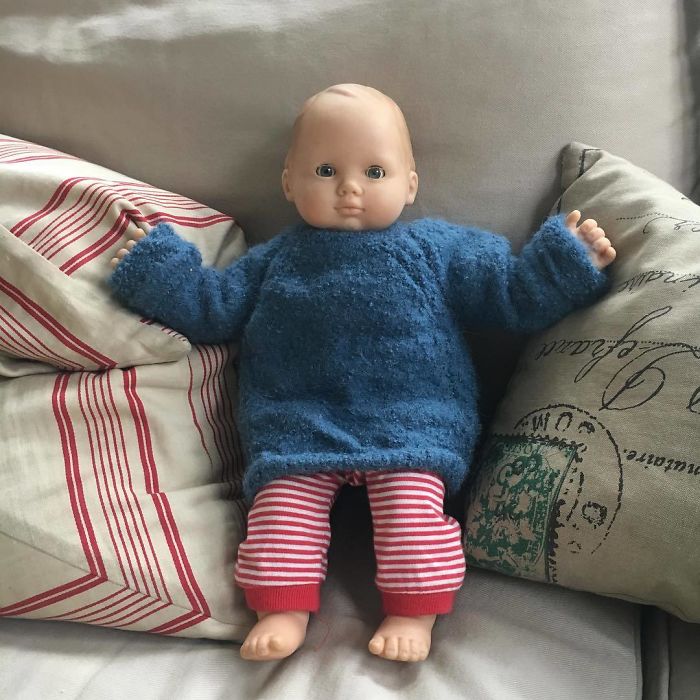 When Your Loving Mother Does Your Children's Laundry Whilst You Are Away For The Weekend And Washes Your Baby's Favorite Hand Knit Sweater