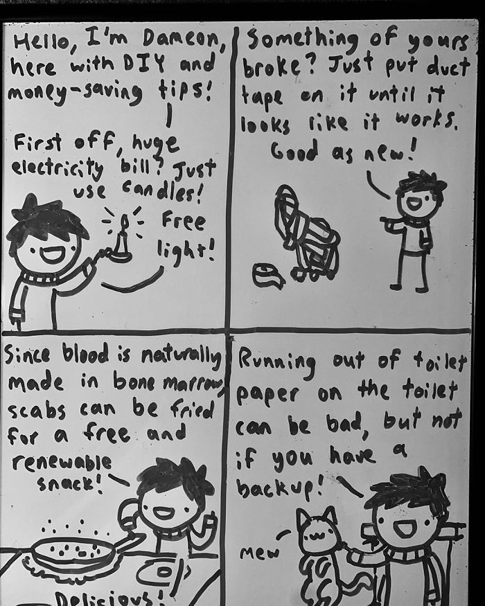 14-Year-Old-Draws-Comics-On-Whiteboard-Jakes-Door