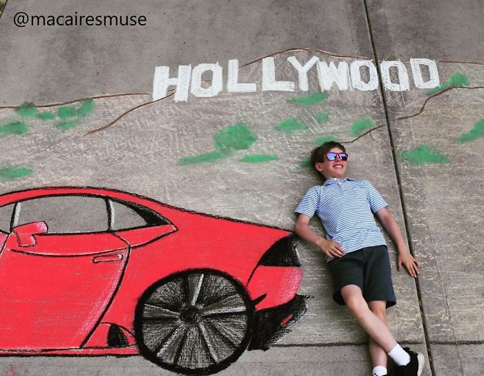 14-Year-Old-Daily-Chalk-Art-For-Her-Brother-So-He-Could-Travel