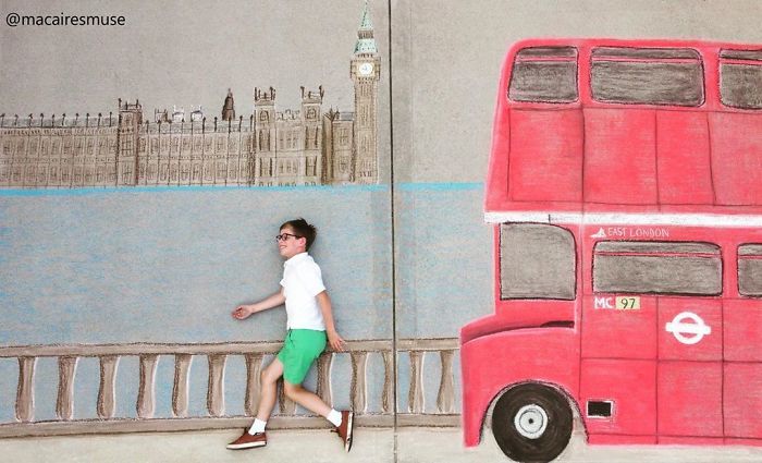 14-Year-Old-Daily-Chalk-Art-For-Her-Brother-So-He-Could-Travel