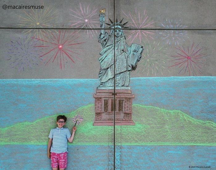 14-Year-Old-Daily-Chalk-Art-For-Her-Brother-So-He-Could-Travel