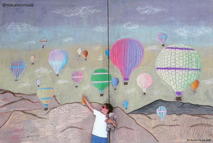 14-Year-Old-Daily-Chalk-Art-For-Her-Brother-So-He-Could-Travel