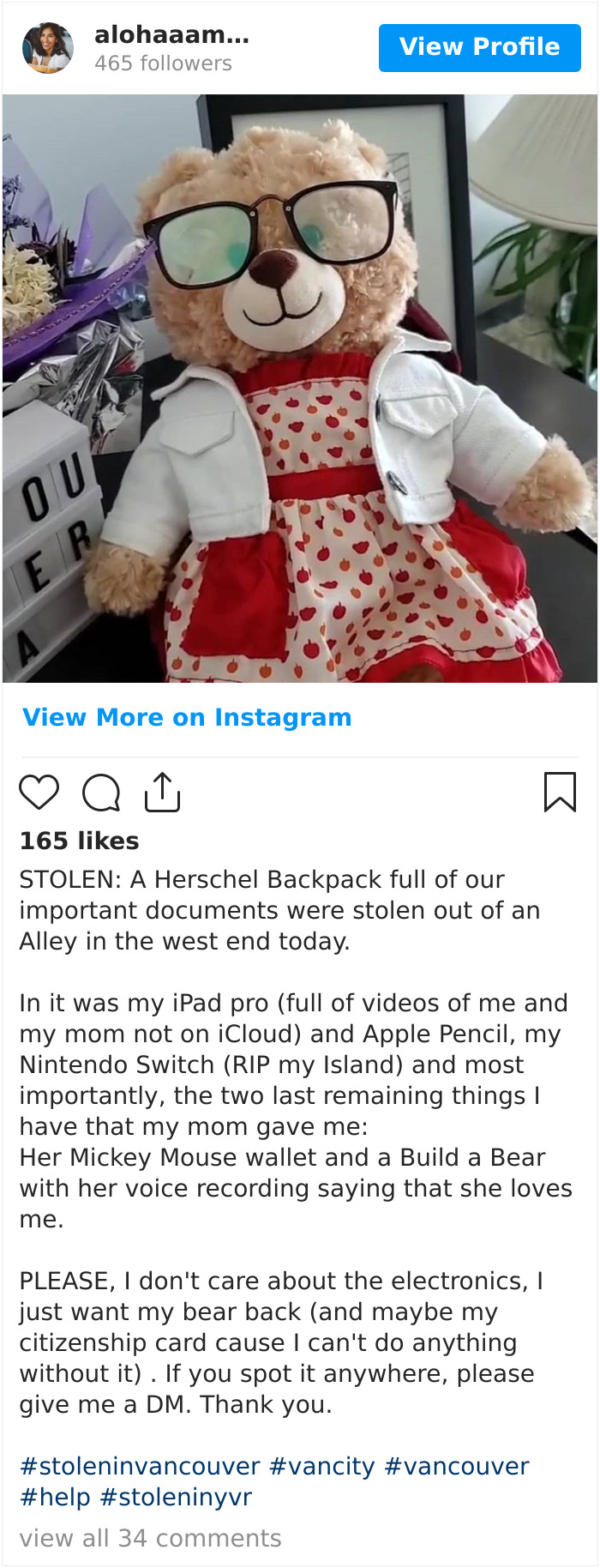 Priceless Stolen Teddy With This Woman’s Late Mother’s Voice Recording Is Returned After Ryan Reynolds' Ransom Offer Priceless Stolen Teddy With This Woman’s Late Mother’s Voice Recording Is Returned After Ryan Reynolds' Ransom Offer