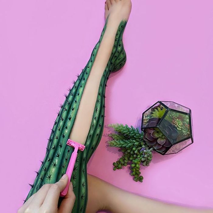 Chinese Artist Paints Food Impressively On Her Body