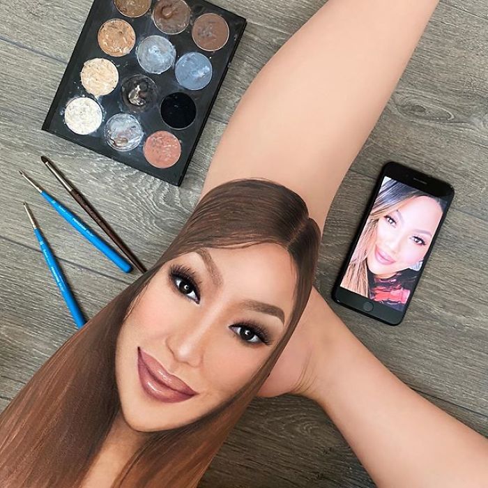 Chinese Artist Paints Food Impressively On Her Body