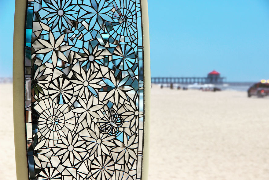 I Create Mosaic Designs On Surfboards (27 Pics)