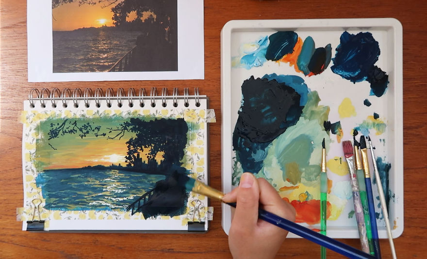 I Create Therapeutic Speed Painting Videos Of Dreamy Locations I've Visited