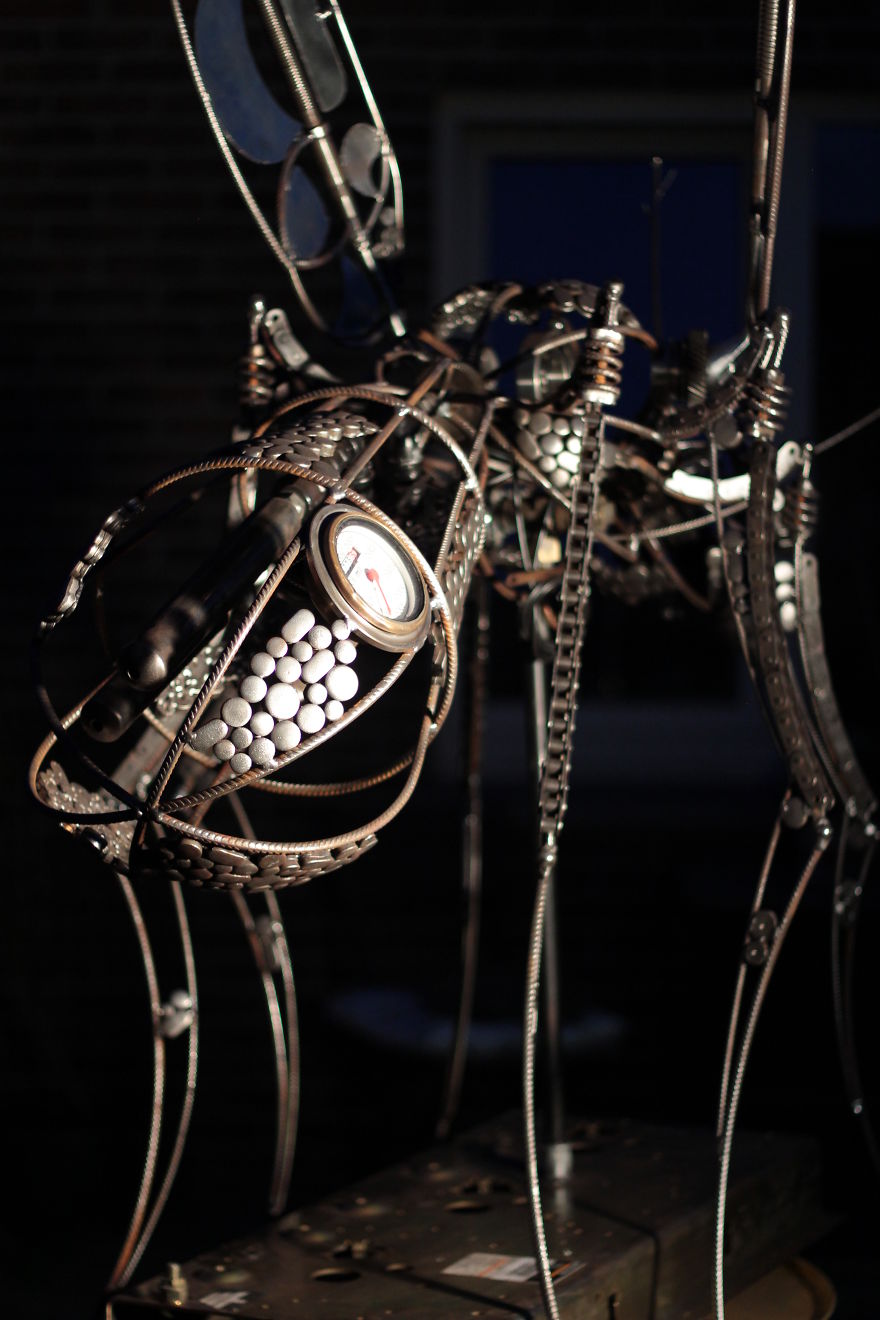 I Made This Sculptures Only From Recycled Metal Scrap