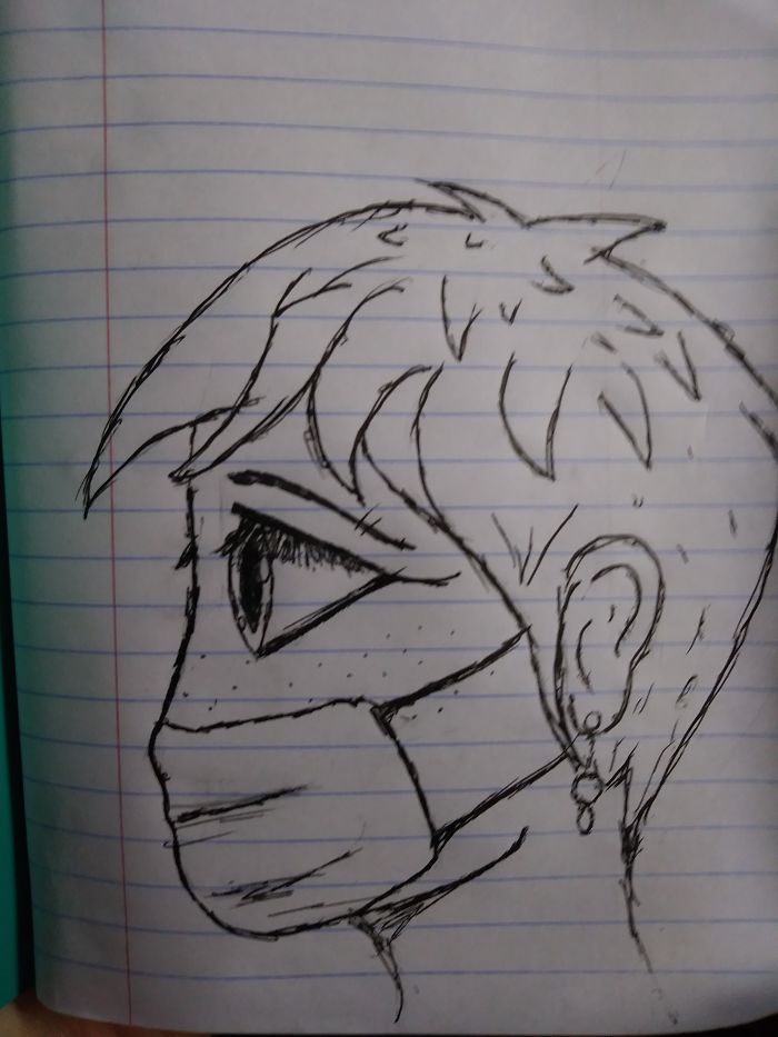 I Drew A Woman With A Mask (Wear A Mask Plz!)