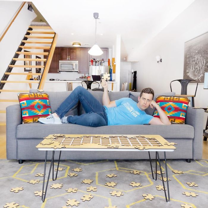 I Design Unnecessary Things No One Asked For, This Time I Created A Coffee Table That's Also A Jigsaw Puzzle I Design Unnecessary Things No One Asked For, This Time I Created A Coffee Table That's Also A Jigsaw Puzzle