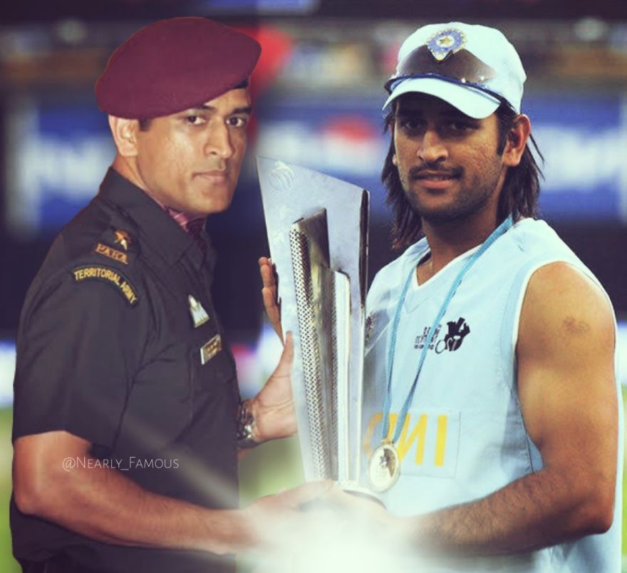 Captain Dhoni With Lieutenant Dhoni