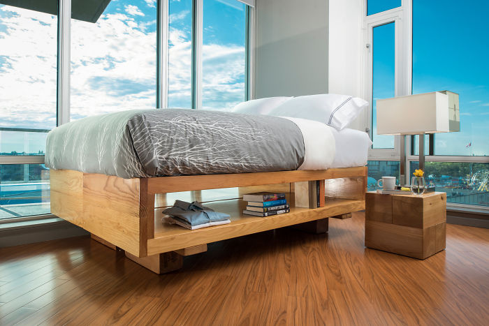 Built This Schmancy Bed Design With Open Concept Box Spring