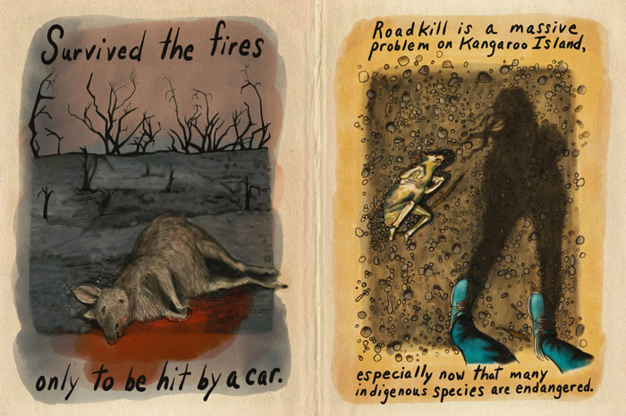 Artist Tells A Heart-Wrenching Story Of The '19-20 Australian Bushfires In 12 Sad But True Sketches Artist Tells A Heart-Wrenching Story Of The '19-20 Australian Bushfires In 12 Sad But True Sketches