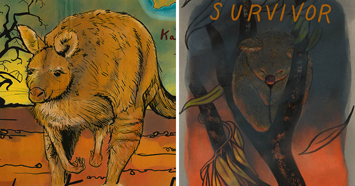 Artist Tells A Heart-Wrenching Story Of The ’19-20 Australian Bushfires In 12 Sad But True Sketches