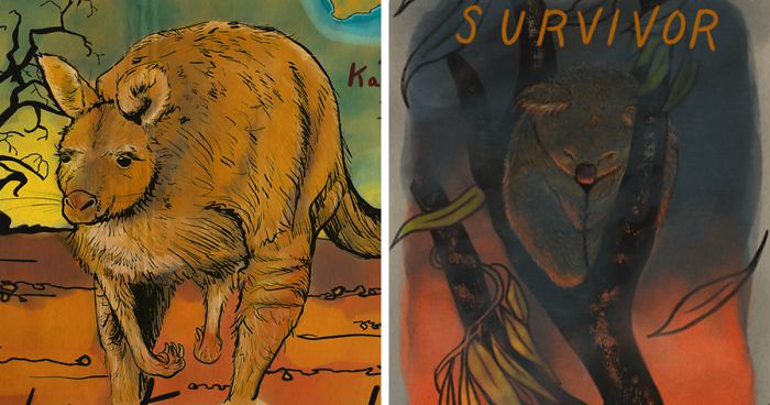 Artist Tells A Heart-Wrenching Story Of The ’19-20 Australian Bushfires In 12 Sad But True Sketches