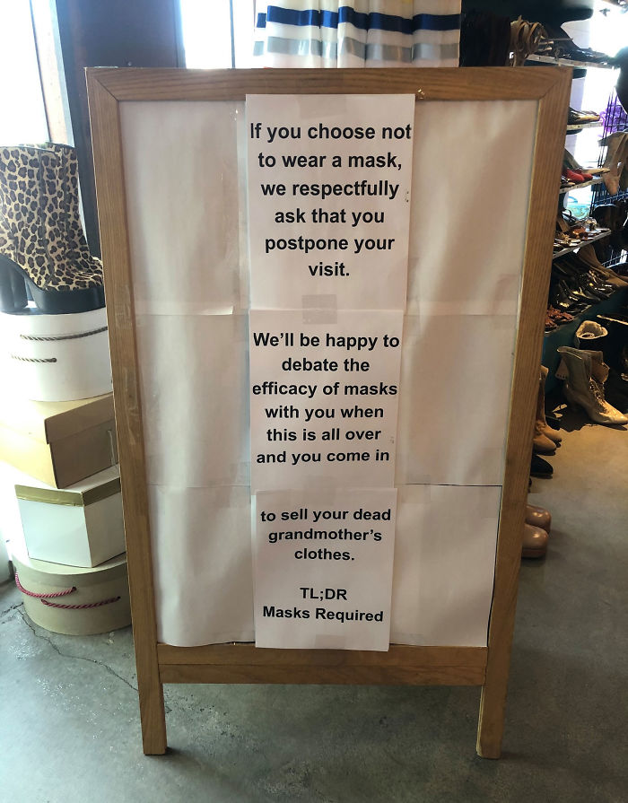 People Are Applauding This Business For Putting Up A Poster That Puts Covidiots In Their Place