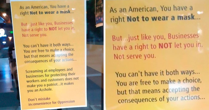 People Are Applauding This Business For Putting Up A Poster That Puts Covidiots In Their Place