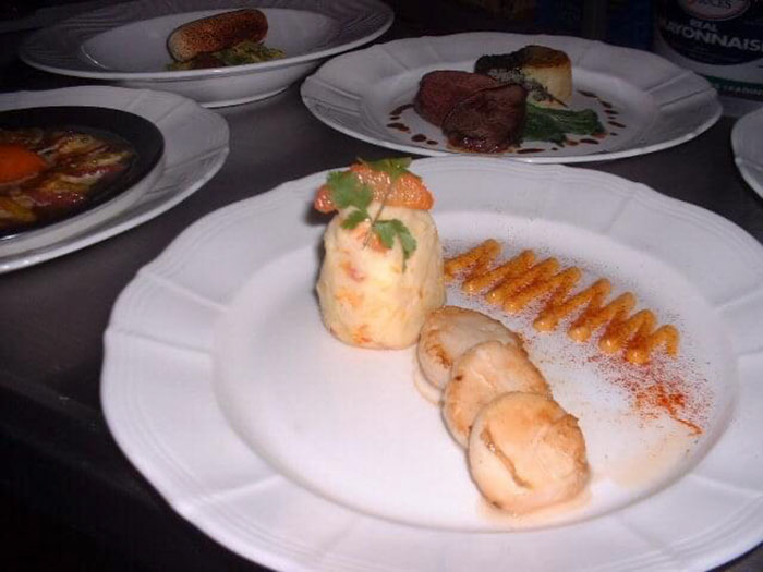 Scallops With Blood Orange Mash