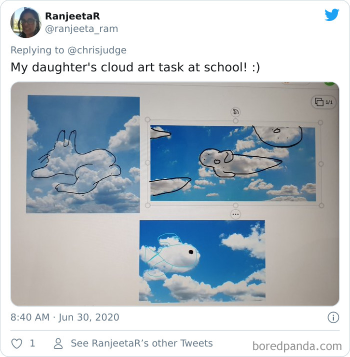 Artist Posts Funny Cloud Doodles On Twitter, People Like Them So Much That They Respond With Their Own Doodles