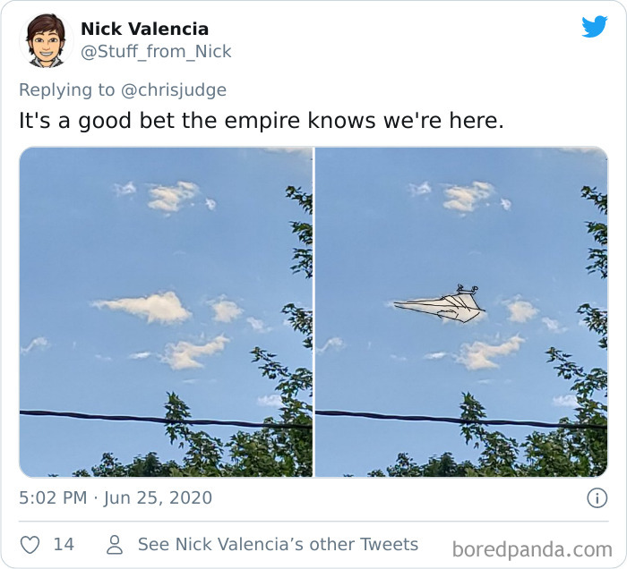 Artist Posts Funny Cloud Doodles On Twitter, People Like Them So Much That They Respond With Their Own Doodles Artist Posts Funny Cloud Doodles On Twitter, People Like Them So Much That They Respond With Their Own Doodles