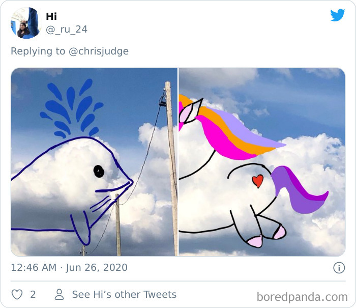Artist Posts Funny Cloud Doodles On Twitter, People Like Them So Much That They Respond With Their Own Doodles Artist Posts Funny Cloud Doodles On Twitter, People Like Them So Much That They Respond With Their Own Doodles