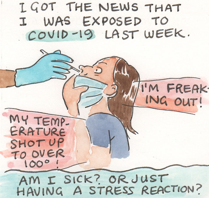 In This Comic, I Face My Big Feelings About COVID Test Results (10 Pics)
