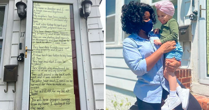 Black Mom Puts Up A Sign About How Her White Neighbors Are Harassing Her, The Local Community Steps Up