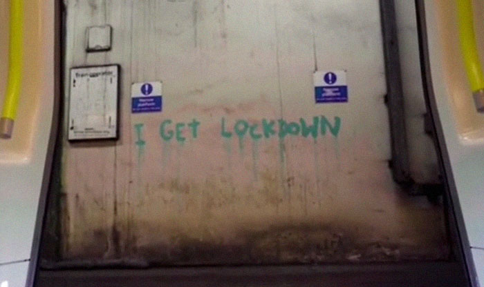 Banksy Sends A Lockdown Message By Spray-Painting The London Underground Banksy Sends A Lockdown Message By Spray-Painting The London Underground