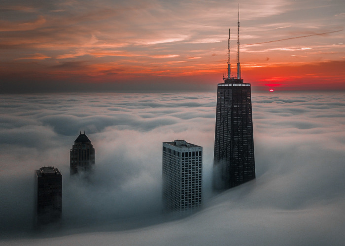 I Use My Drone To Photograph Chicago During The Most Incredible Sunrises And Sunsets (6 Pics)