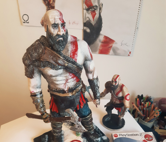 I Sculpted Kratos From ‘God Of War’ Using Clay