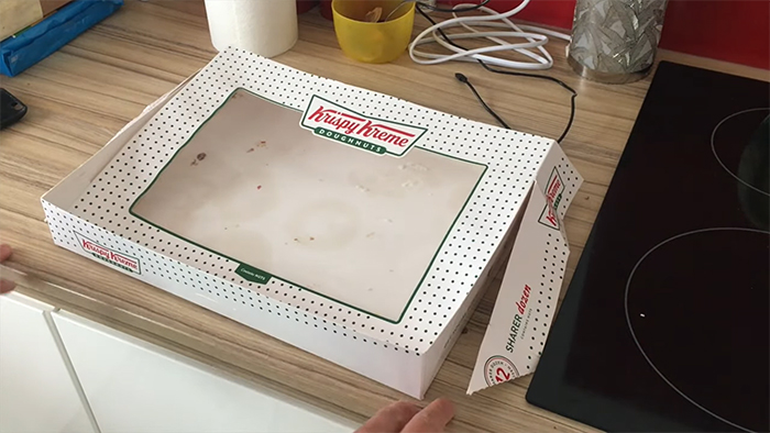 Here’s A Way To Make A Face Shield Out Of A 12-Doughnut Krispy Kreme Box
