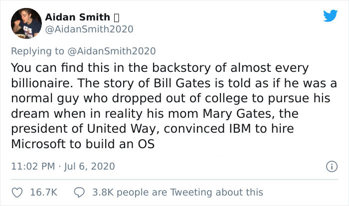 Viral Thread Busts The Myth About Famous Billionaires Starting Out "Poor"