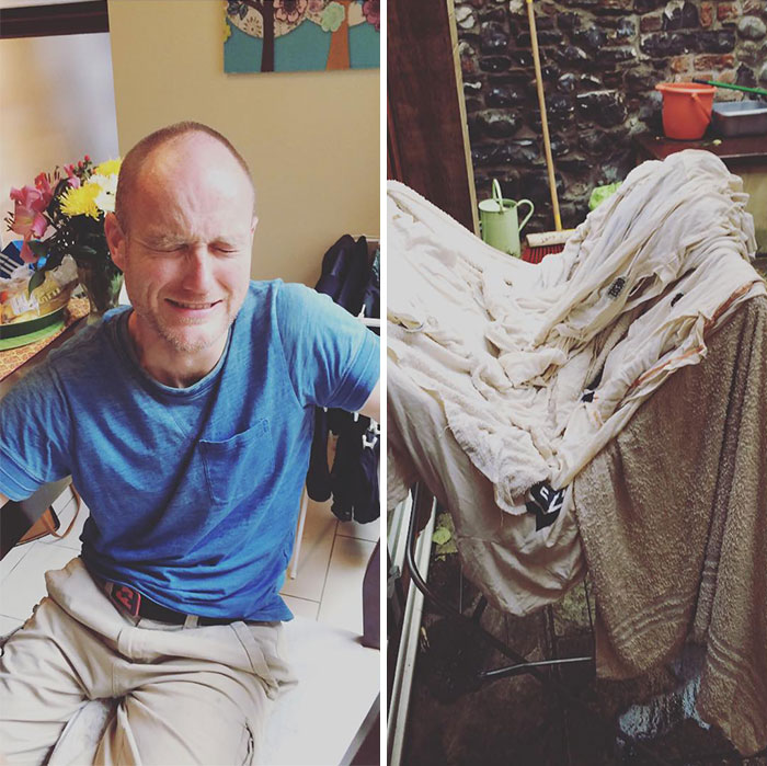 The Moment Kurt Realised He Washed All His Whites In With A Yellow T-Shirt