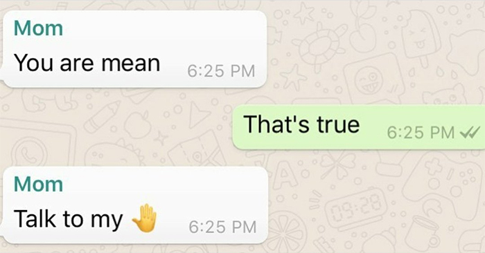 "Here's my mom. Didn't realize she knew that comeback"