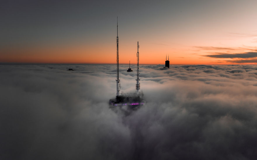 I Use My Drone To Photograph Chicago During The Most Incredible Sunrises And Sunsets (6 Pics)
