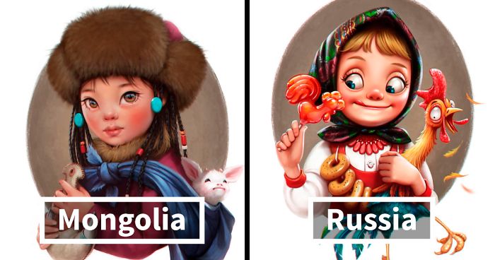 Russian Artist Draws Adorable Cartoon Versions Of Different Countries (10 Pics)