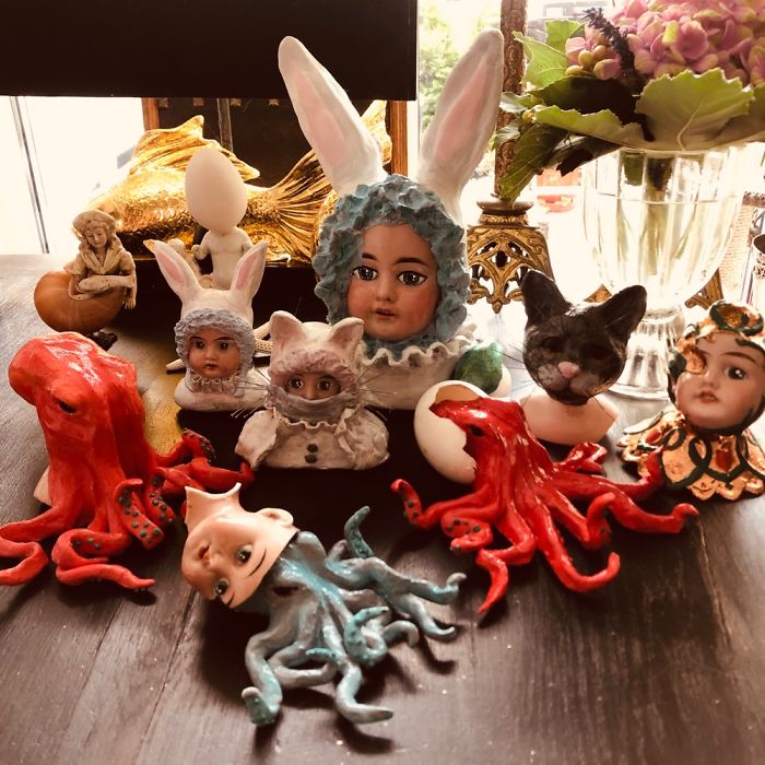 During Covid19 I Started Creating Sculptures Made Out Of Ancient Doll Parts And Modelling Clay❤️