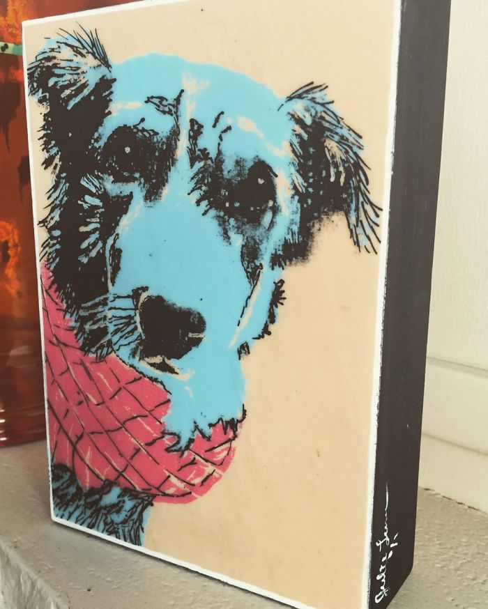 Screen Printed Photo Transfer Of My Dog Sydney