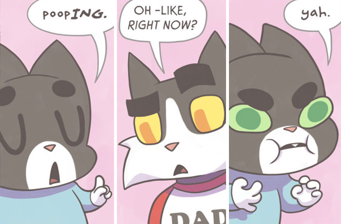 I Illustrate My Experience As A Mom Of Two Boys In 25 Comics With A Feline Twist (New Pics)
