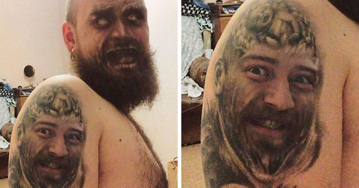People Are Face Swapping Tattoos On Their Body, And Here Are 30 Unsettling Results