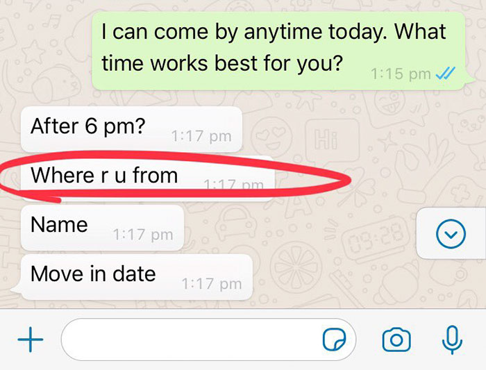 Pakistani Man Shares Screenshots Of How A Landlord Turned Him After Finding Out Where He's From, Other Users Share Similar Experiences Pakistani Man Shares Screenshots Of How A Landlord Turned Him After Finding Out Where He's From, Other Users Share Similar Experiences