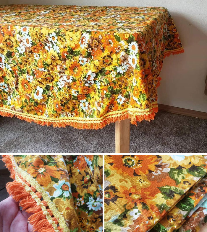 At A Garage Sale Last Summer A Man Told Me That He Thought I Should Have This Tablecloth(And Matching Cloth Napkins) That His Mother Made